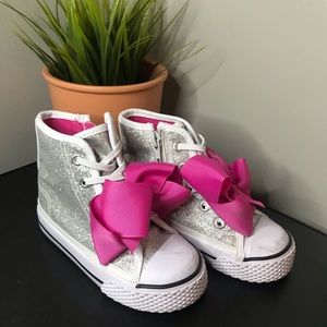 Jojo Siwa Legacee high top silver glitter sneakers